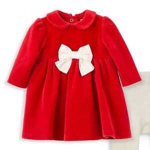 *New* NEW Little Me Classic and charming holiday baby girl's red dress 6M